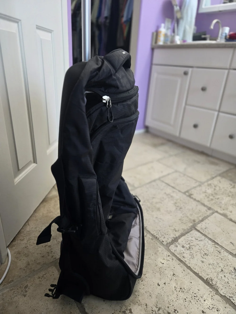 Black Rolling Backpack - Travel Carry-On